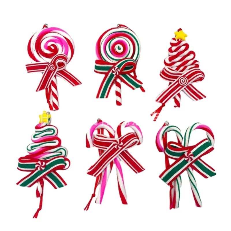 

6pcs/set Big Candy Cane Christmas Tree Decorations Lollipop Hanging Ornaments