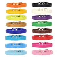 Colorful Leather Puppy Cat Collar Cute Kitten Necklace Name Personalized Collar for Cats Dogs Pet Supplies Accessories Harness 1