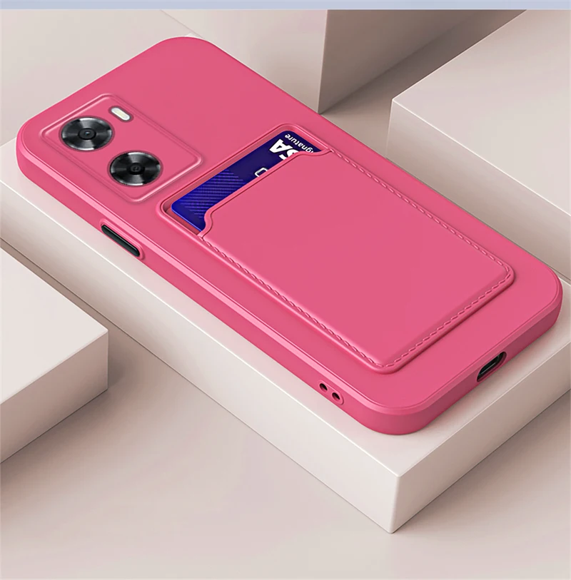 thumbnail image 1 of Liquid Silicone Card Holder Case For OPPO Reno 10 8 7 6 5 Pro Plus 8T 7 Z 5G Wallet Bag Case For OPPO A78 A94 A95 A98 A58 A38, 1 of 5