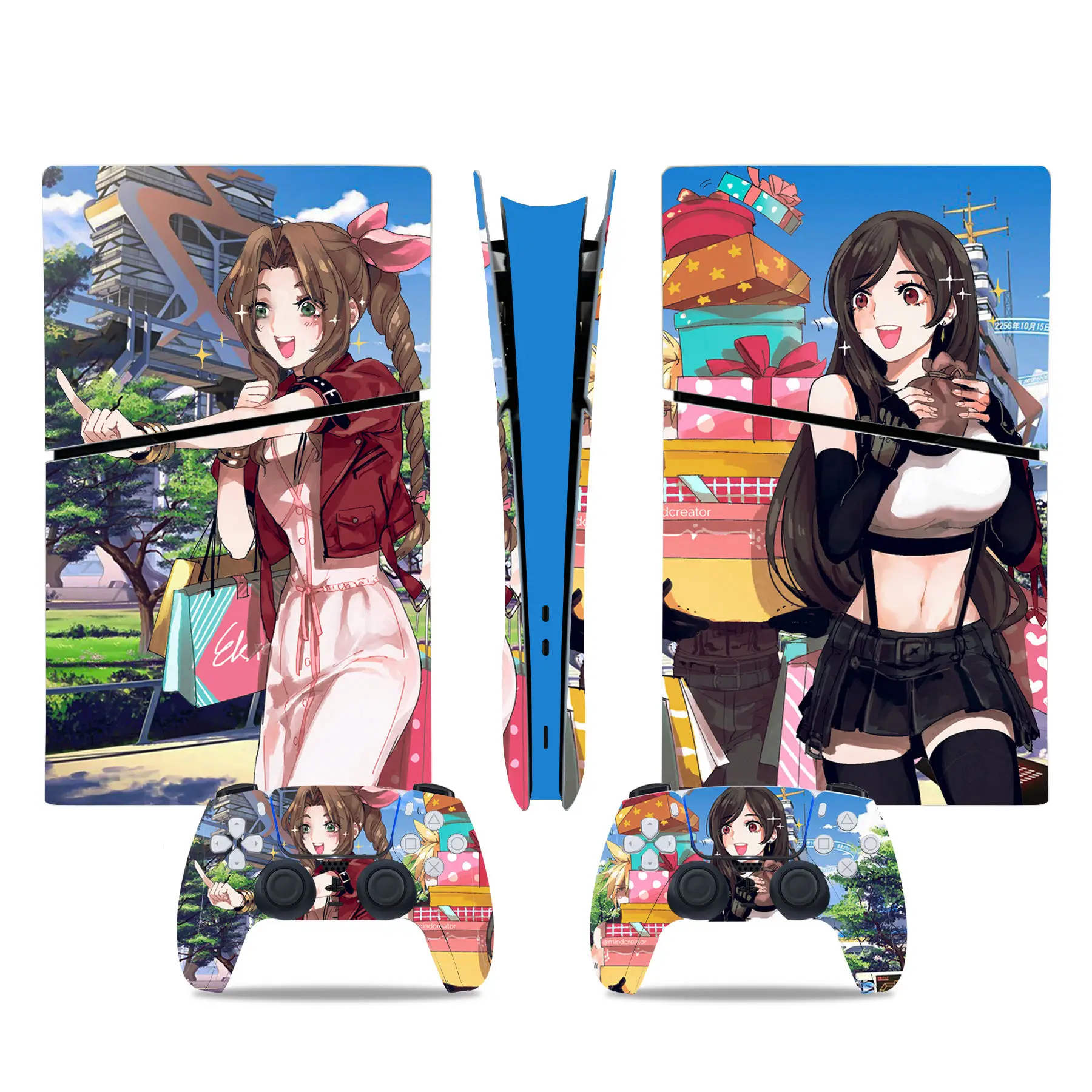 Ragazze Gioco Ps5 Slim Digital Edition Decalcomanie Adesivi Skin Per Ps5 Slim Digital Console E Due Controller Adesivi In Vinile