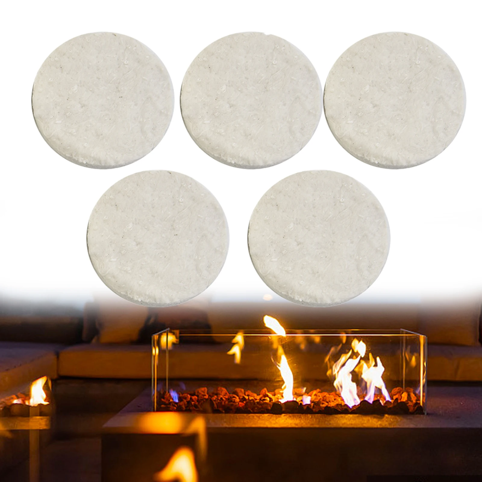 

1/2/3/5pcs Fireplace Ceramic Sponge Round Calcium-Magnesium-Silicate Fibres Firplace Firebox Safety Bio Fire Household Hardware