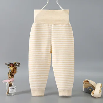 طفل ارتفاع الخصر البطن السراويل الطفل الملونة خيط القطن السراويل الوليد الخريف السراويل أسفل ساق واحدة الخريف 5