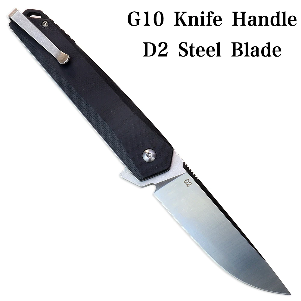 WUBU Knife Tactical Survival Knife  D2/M390 Blade  G10 Camping  Stainless Steel Folding Knife Portable  Defense Pocket Knife 3