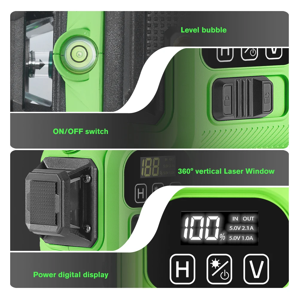 16 Lines Laser Level APP Remote Control Horizontal Vertical Levels Machine Power