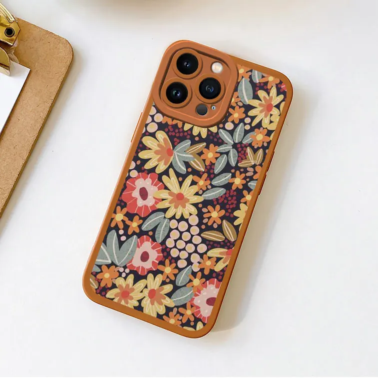 Blume Handyhülle für iPhone 11 13 12 14 Pro Max 14 Plus 7 8 Plus SE 2020 XR X XS Vollgrafik Floral Weiche Silikonhülle Fundas – Detail 8