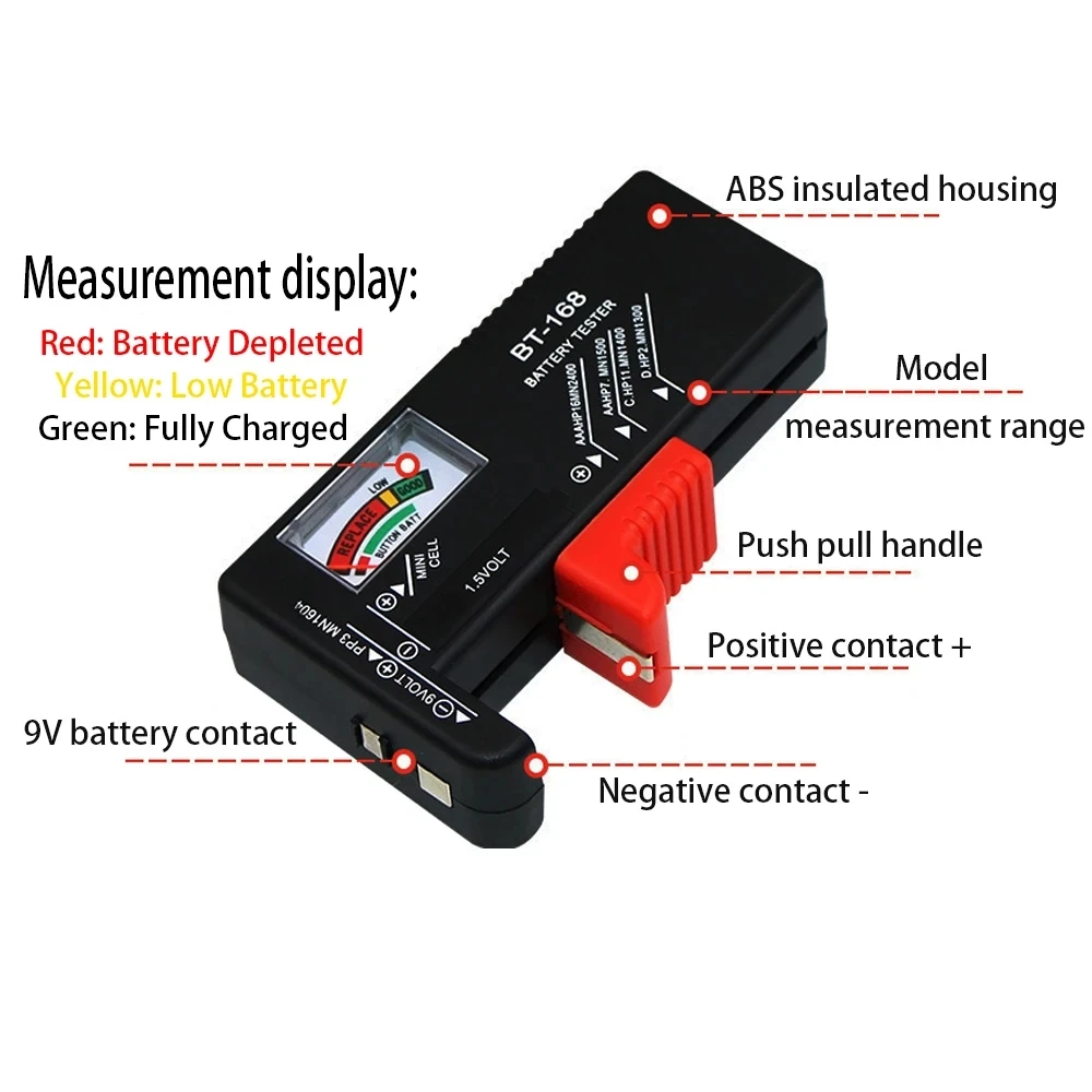 Batteries Tester Digital Capacity Universal For Lithum N /AAA/CAA/D/1.5V Cell