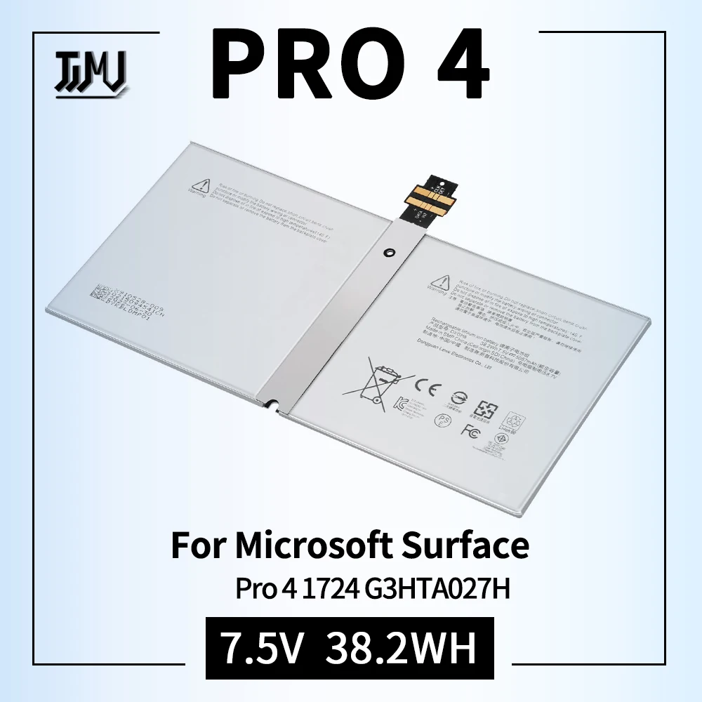 New Battery For Microsoft Surface Pro 4 (Model 1724) – DYNR01 G3HTA027H, 5087mAh / 38.2Wh