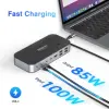 MOKiN USB C Docking Station Dual HDMI Monitor Adapter USB C Hub 3 Monitors Adapter with 4K Dual HDMI Displayport VGA 100W PD 3.0 6