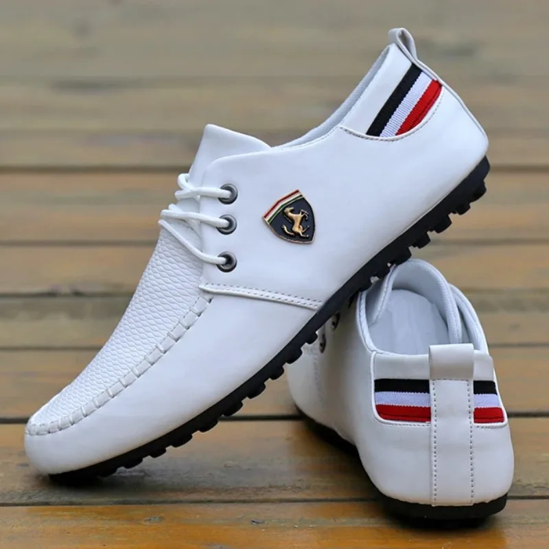 Brand Leather Shoes for Men Spring Autumn Loafers British Men Casual Shoes Design Adult Moccasins Driving Peas Shoe