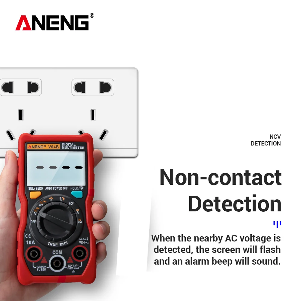 

ANENG V04B True Rms Multimeter Tester ESR Digital Professional Meter Multimeter Auto Power Off Peak Automatic Multimetro Meter