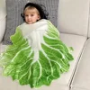Baby Simulation Cabbage Wrapped Blanket Super Soft and Skin Friendly Flannel Nap Blanket Air Conditioning Cover Office Blanket 4