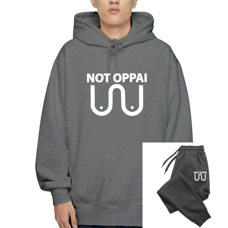 

one yona Men's Not Oppai One Punch Man Pullovers Saitama OPM Anime Manga Pure Cotton Pullover Warm Crewneck Pullover