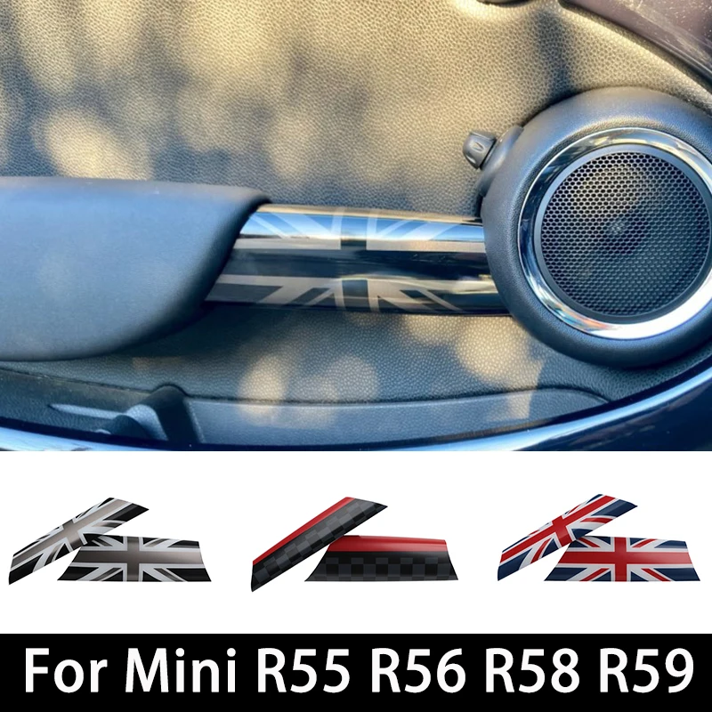 

For Mini One Cooper S JCW Clubman R55 R56 R58 R59 Car Interior Door Handle Knob Covers Stickers Auto Styling Accessories