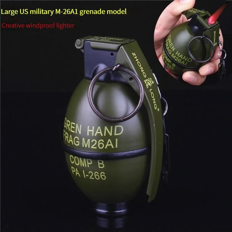 Butane Gas Lighter Cigarette Lighter Machine Paint Grenade Windproof Gas Lighter