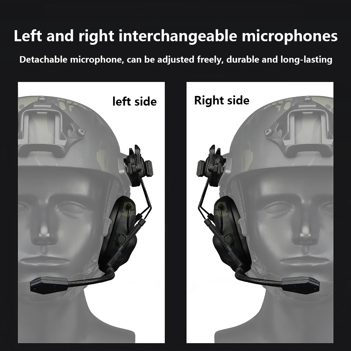 Tactical Gen5 Helmet Headset Foldable No-Pickup Version Shooting Noise-Cancelling Headphones Hunting PTT Fast Helmet Adapter
