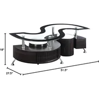 Coaster 720218-CO Coffee Table with Stools, in Cappuccino. 2