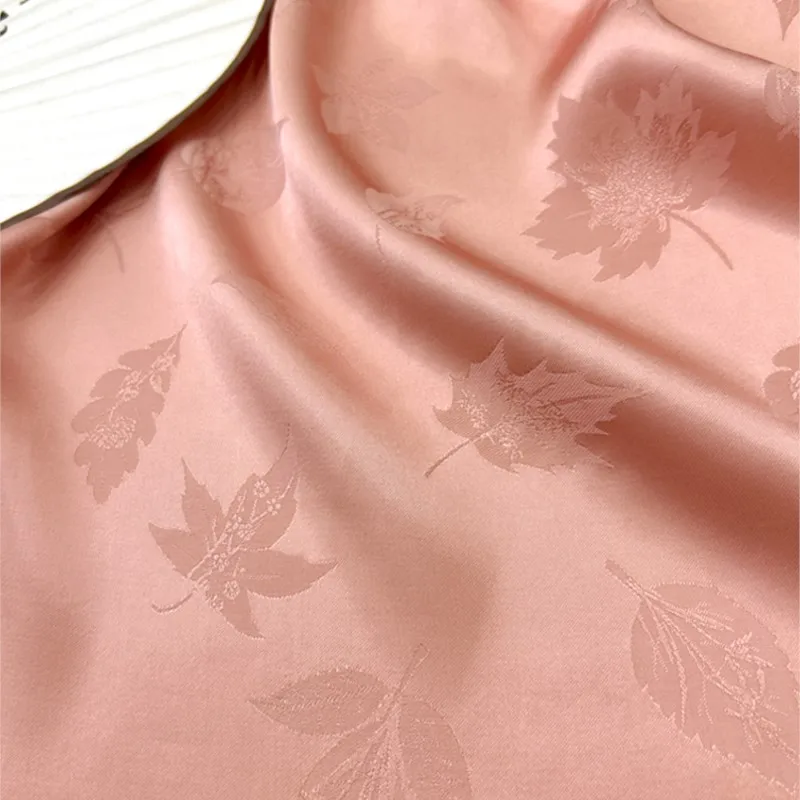 Dried Leaf Pink National Style Acetate Rayon Jacquard Satin Fabric New Chinese Shirt Cheongsam and Dress Suit