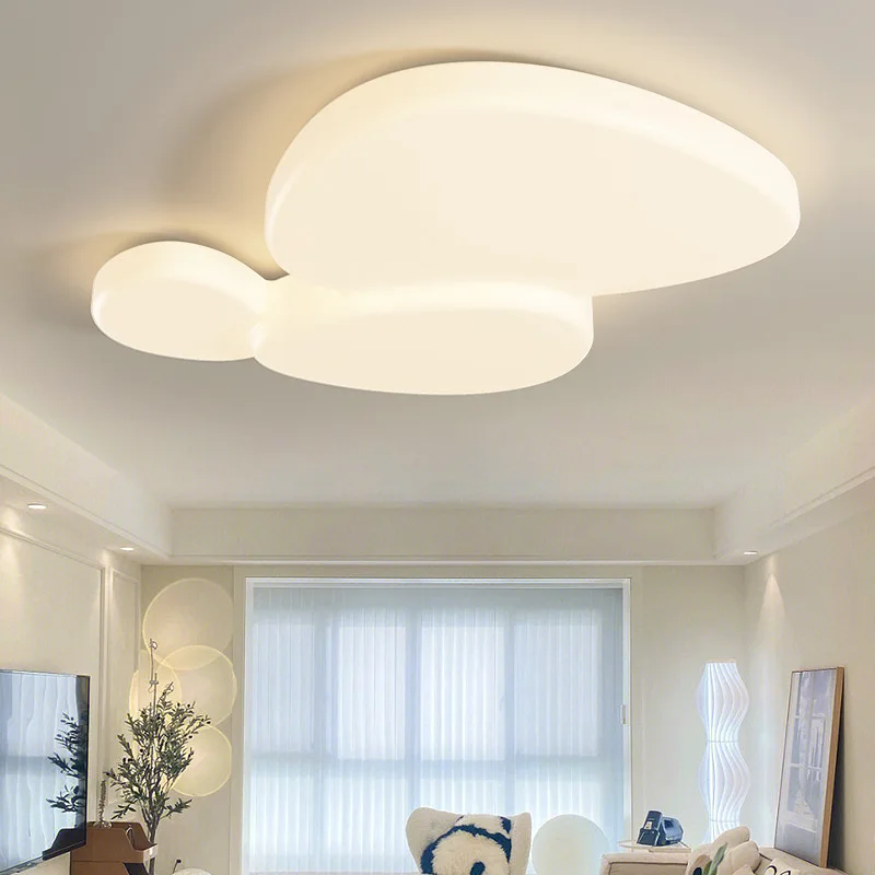 

LED Living Room Lamp Bedroom Creative Cream Wind Ceiling Light Acrylic Lampshade Modern Simple Lighting Decor Luminária De Teto