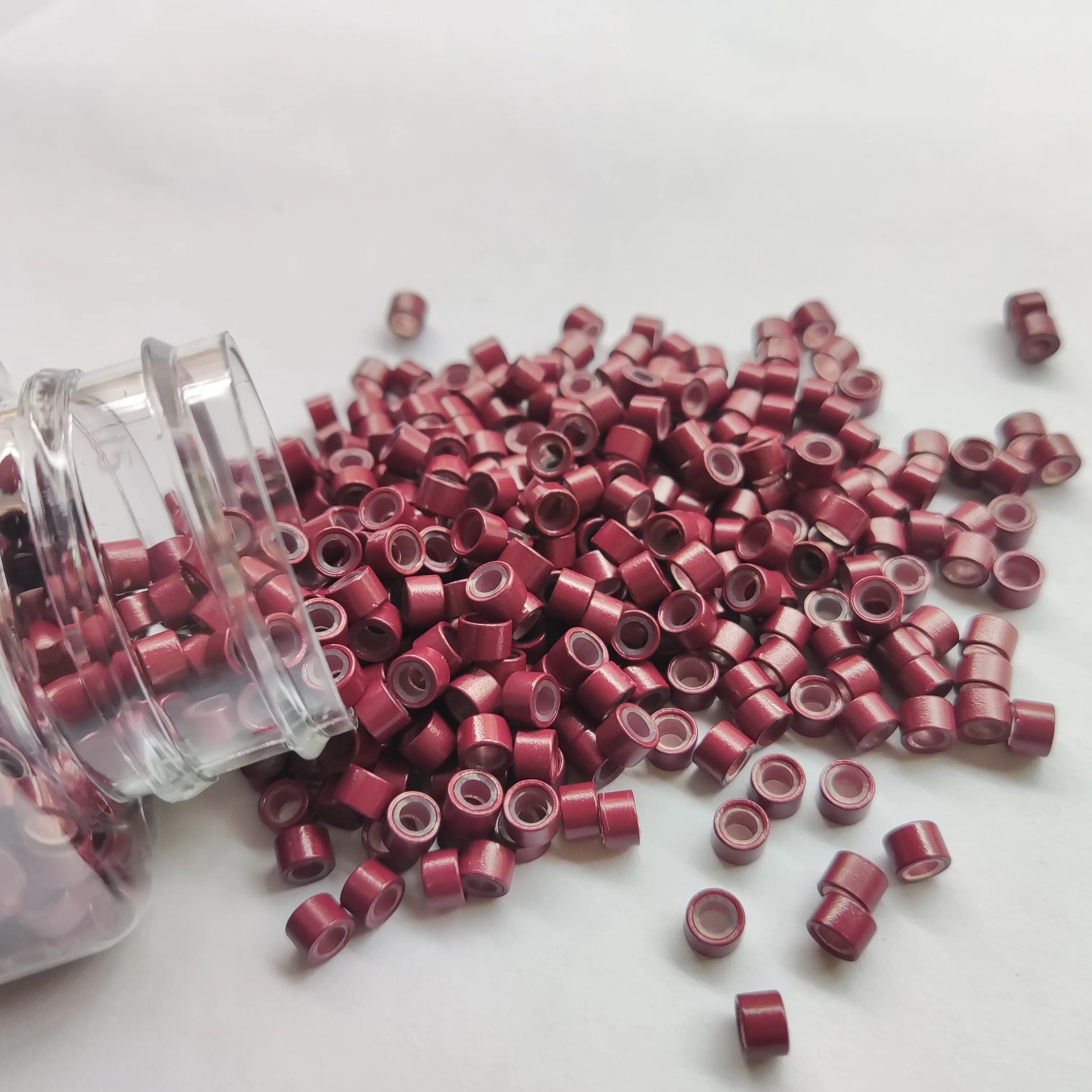 1 Bottle 4.5mm*2.5mm*3mm Silicone Micro Ring/Link/Bead Hair Extensions Tools 12 Colors Optional 4