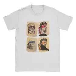 Men's Mutant Turtle Graphic Tee - Humorous Cotton Short Sleeve T-Shirt - M (WHITE)