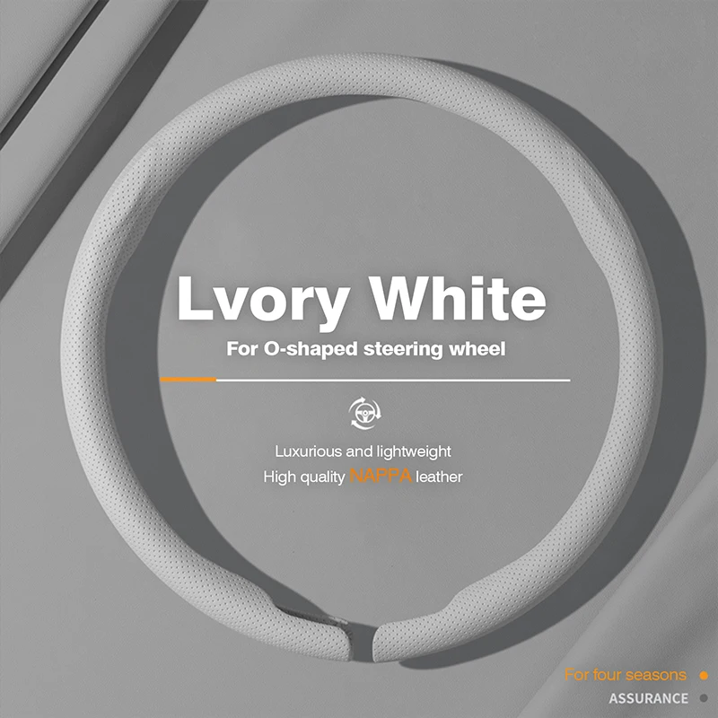 Premium Nappa Leather Breathable Steering Wheel Cover - Luxurious Auto Interior Accessory
