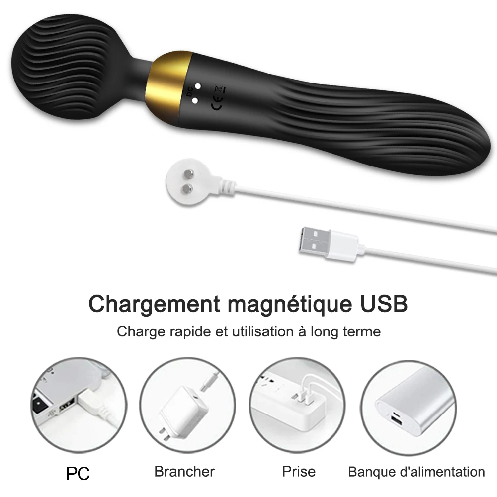 Dildo 18 Speed Vibrator Female Powerful 2 Motors AV Magic Wand Clitoris s Stimulator Adults Goods Se_voghion.com