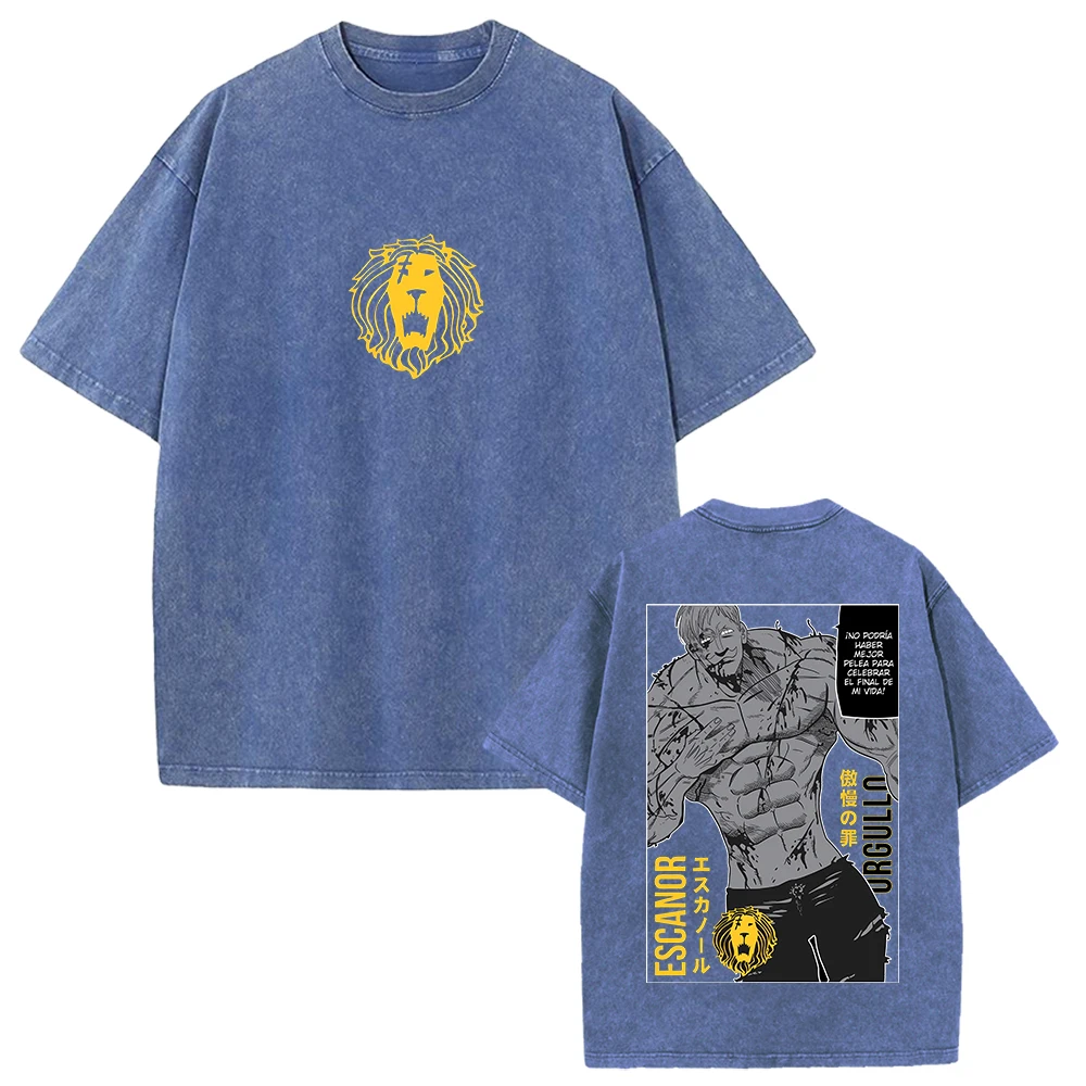 Vintage Washed Manga Graphic T-Shirt - Unisex Oversized Cotton Tee
