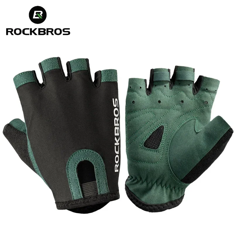 

ROCKBROS Новые дорожные велосипедные MTB перчатки из микрофибры износостойкие спортивные тренировочные перчатки без пальцев Велосипедное оборудование