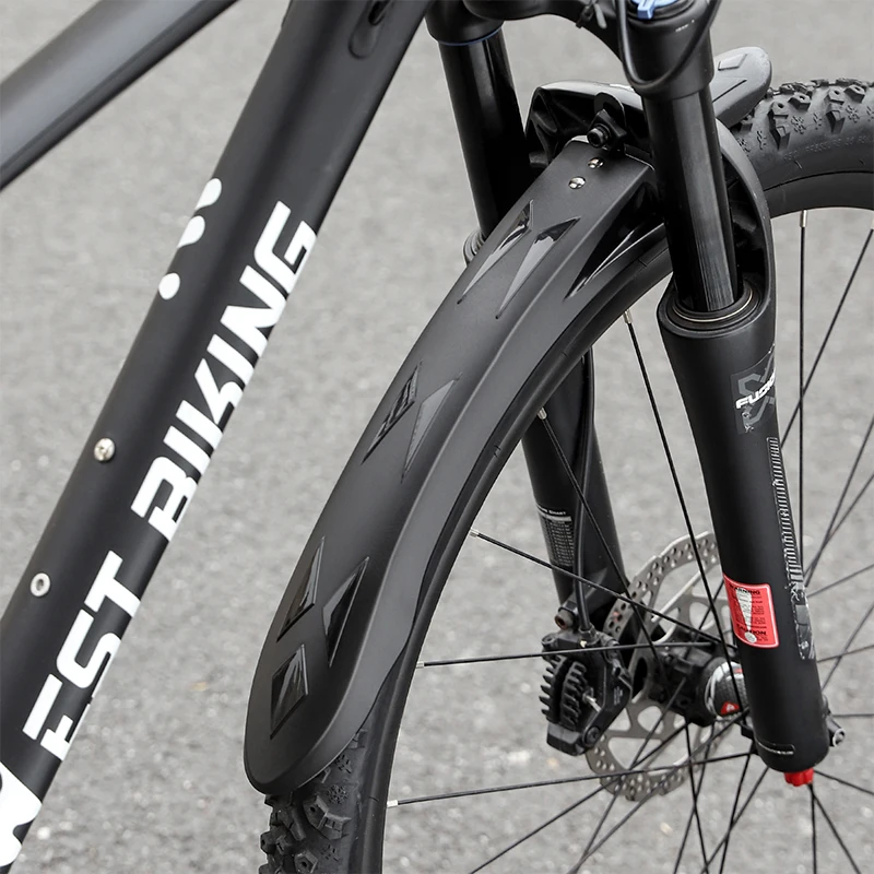 WEST BIKING Reflective Bike Mudguard Road Bicycle Rear Front Fender 26/27.5 inch Cycling Fender MTB Bike Accessories