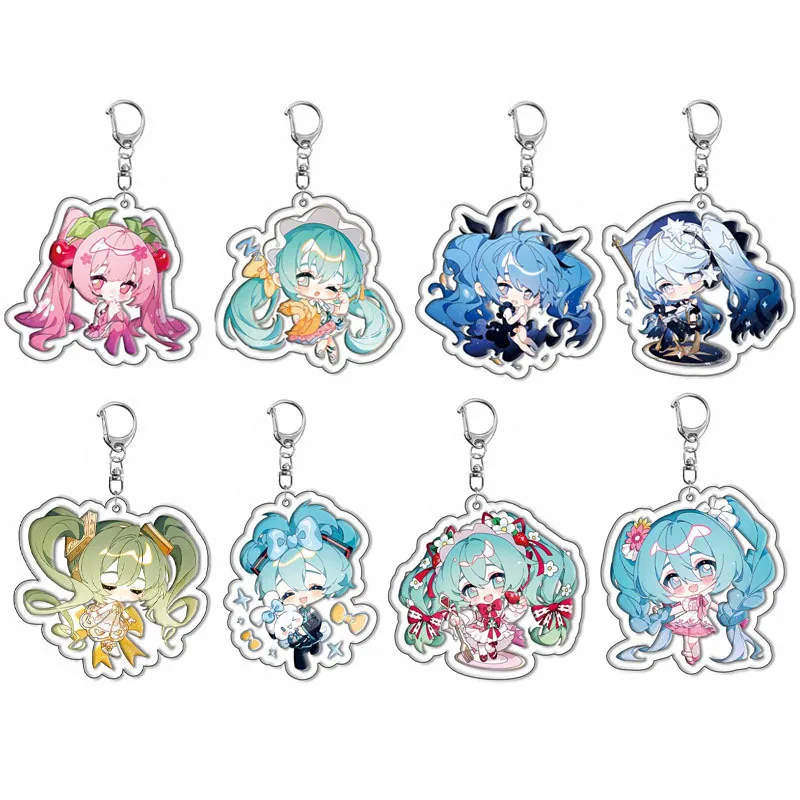 NEW HTO Anime Hatsune Miku Keychain Accessories Anime Acrylic Pendant Hanging Decor Student Gifts Pendant