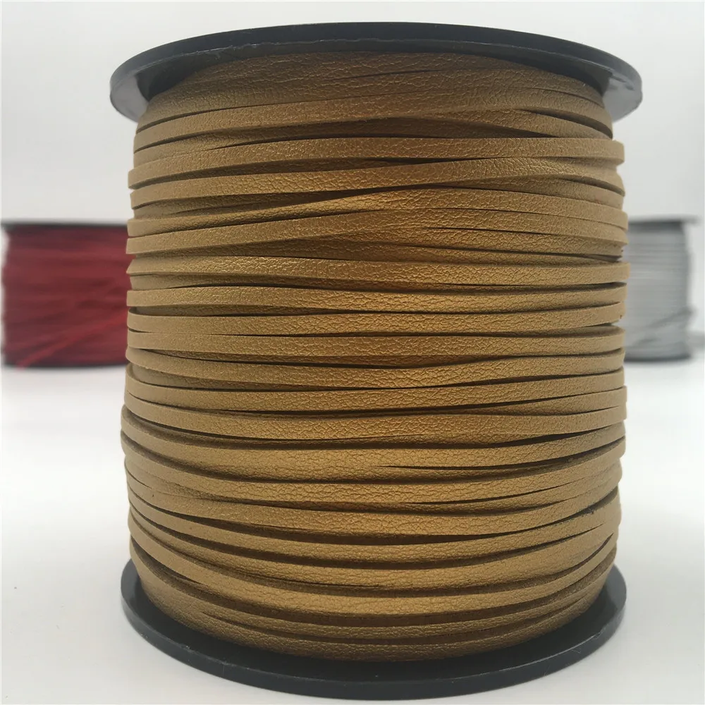 2.6MM Velvet Leather Suede Cord Braided Lace DIY Handmade Beading Bracelet Jewelry Making Flat String
