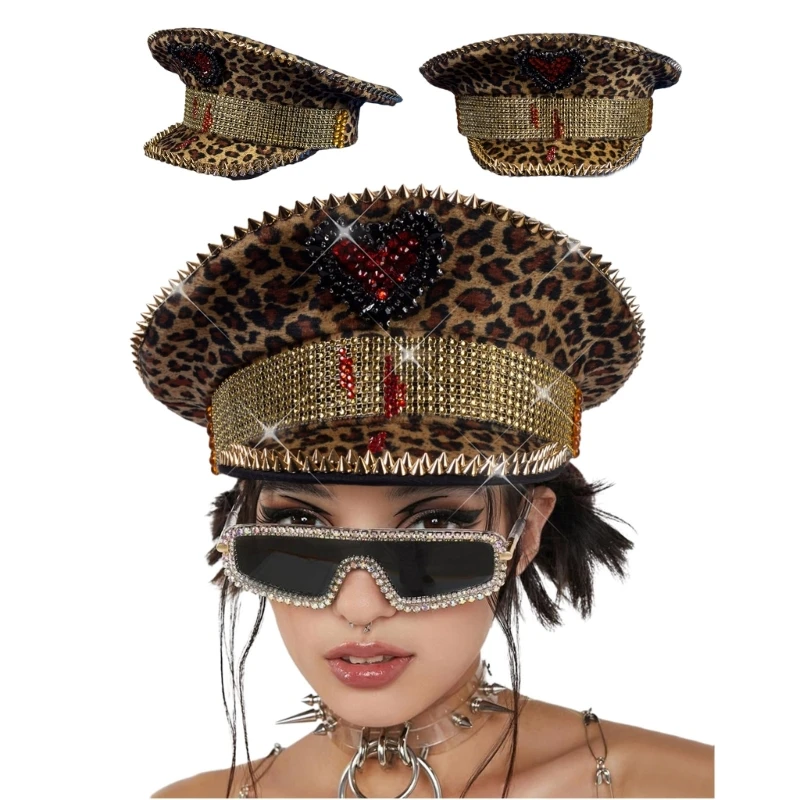 

Bridal Leopard Hat Captain Cap Navy Marine Hat Cosplay Party Supplies