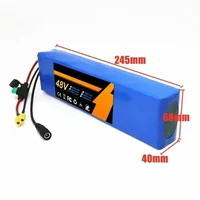 Pack de batteries lithium-ion 13S2P 48V 100000mAh 100Ah avec BMS 250W 350W 500W 750W 1000W et chargeur 54.6V gratuit 2