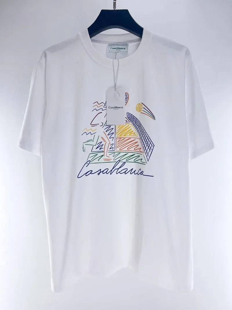 

High quality Casablanca Tennis Club Tee Top Men Women Casual T-Shirt