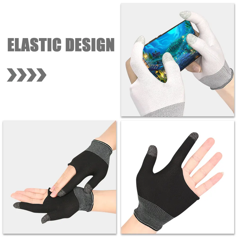 2 Pairs Of Two Finger Anti Fouling Glove For Tablet Phone Drawing Write Gloves For Pro Air Mini Anti