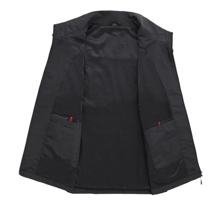 Hiking Vest Fishing Clothing Motorcyclist Sleeveless Jacket Windbreaker Men's Running Jackets Multi-pocket Waterproof Work Vests