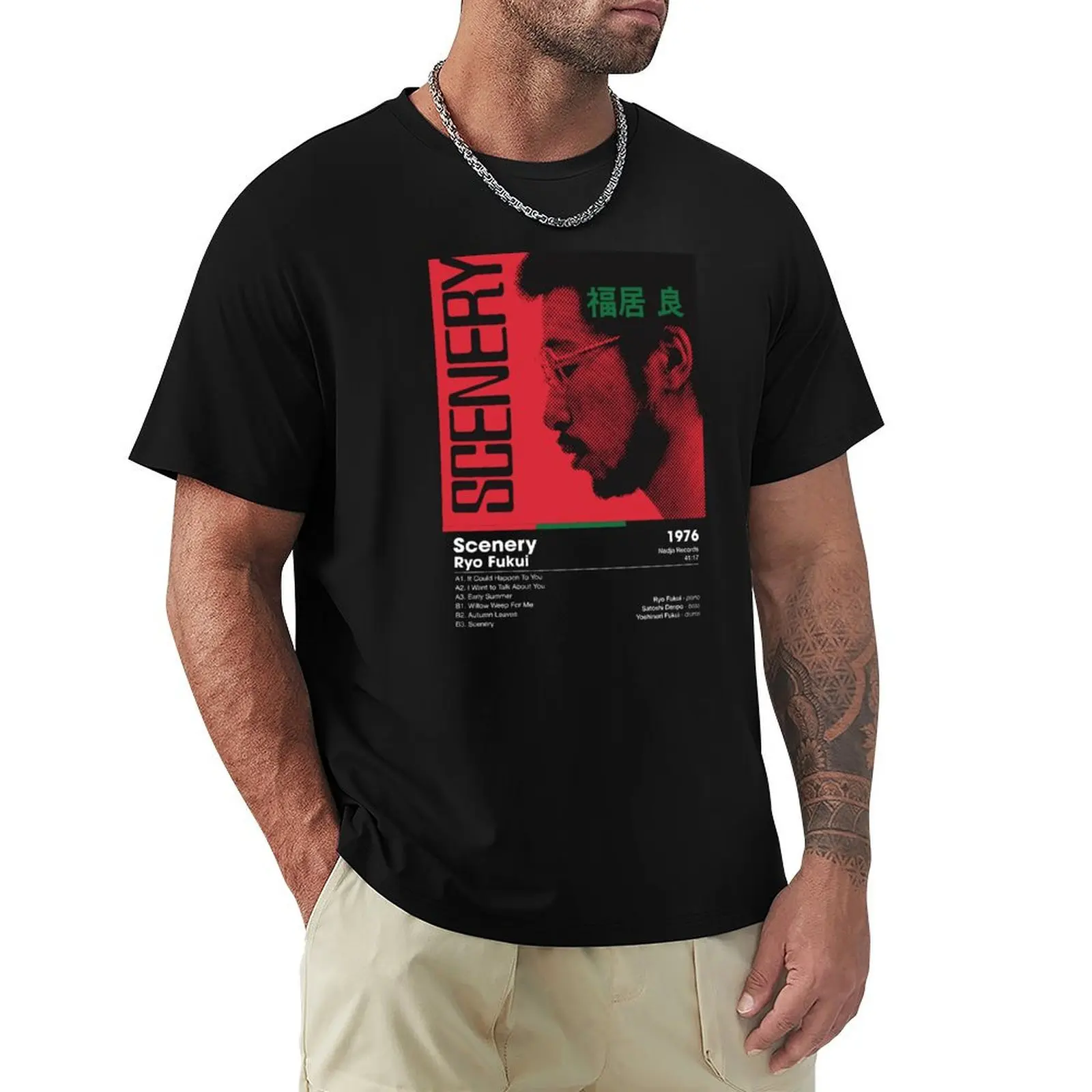 

Ryo Fukui - Scenery Album Card (Dark) T-shirt cute tops plus sizes blacks summer tops men clothings