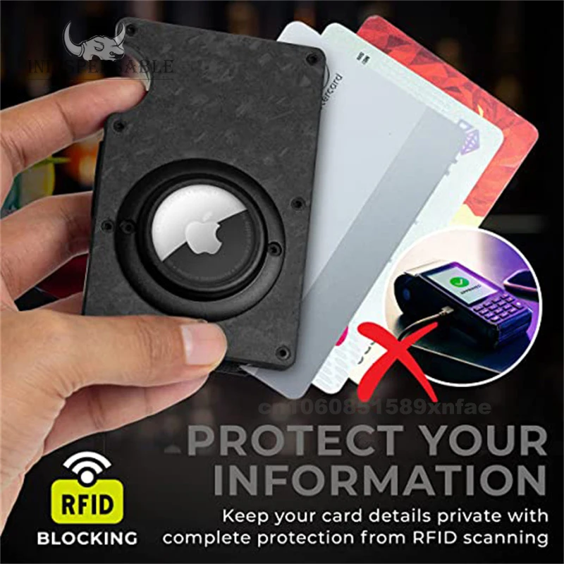 Forged Carbon Fiber Airtag Card Bag Original Design RFID ID Credit Card Holder Business Men Wallet Women Minimalist Smart Wallet