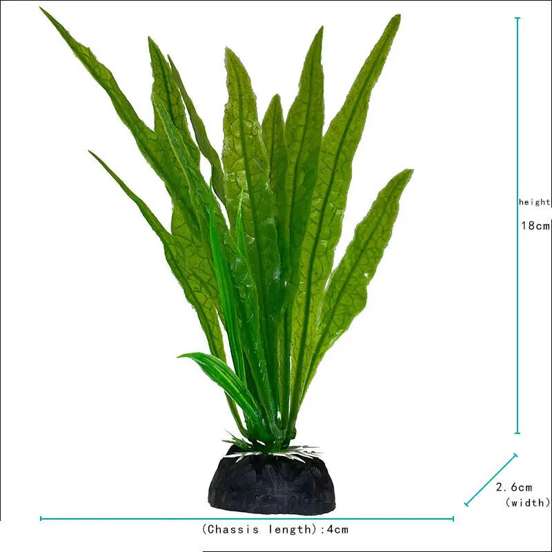 Vibrant Underwater Landscape Decoration - Green & Purple Aquatic Plants and Flowers