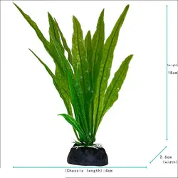 Vibrant Underwater Landscape Decoration - Green & Purple Aquatic Plants and Flowers (Green Type 2)
