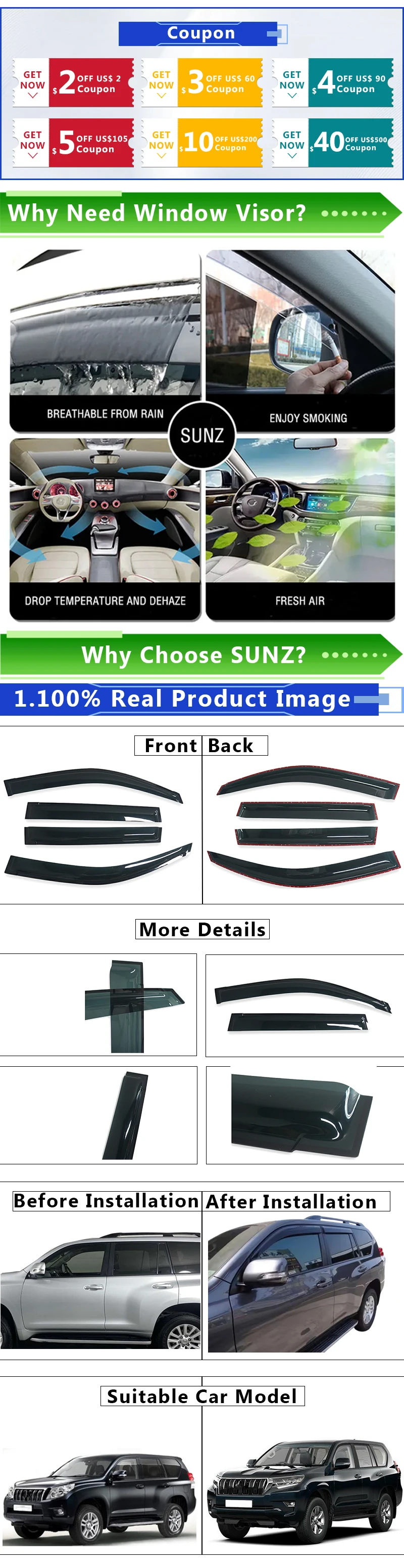 シボレー CAPTIVA C100 2006-2018 対応 ウィンドウバイザー