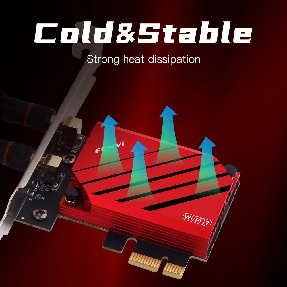 Fenvi FV-BE8800 WiFi 7 Intel BE200 Tri-Band PCIe Adapter – 5800Mbps, Bluetooth 5.4, Win10/11