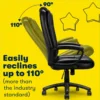Ergonomic High Back Cushion Lumbar Back Support, Computer Desk Chair, Adjustable Executive Leather Chair with Armrest 4