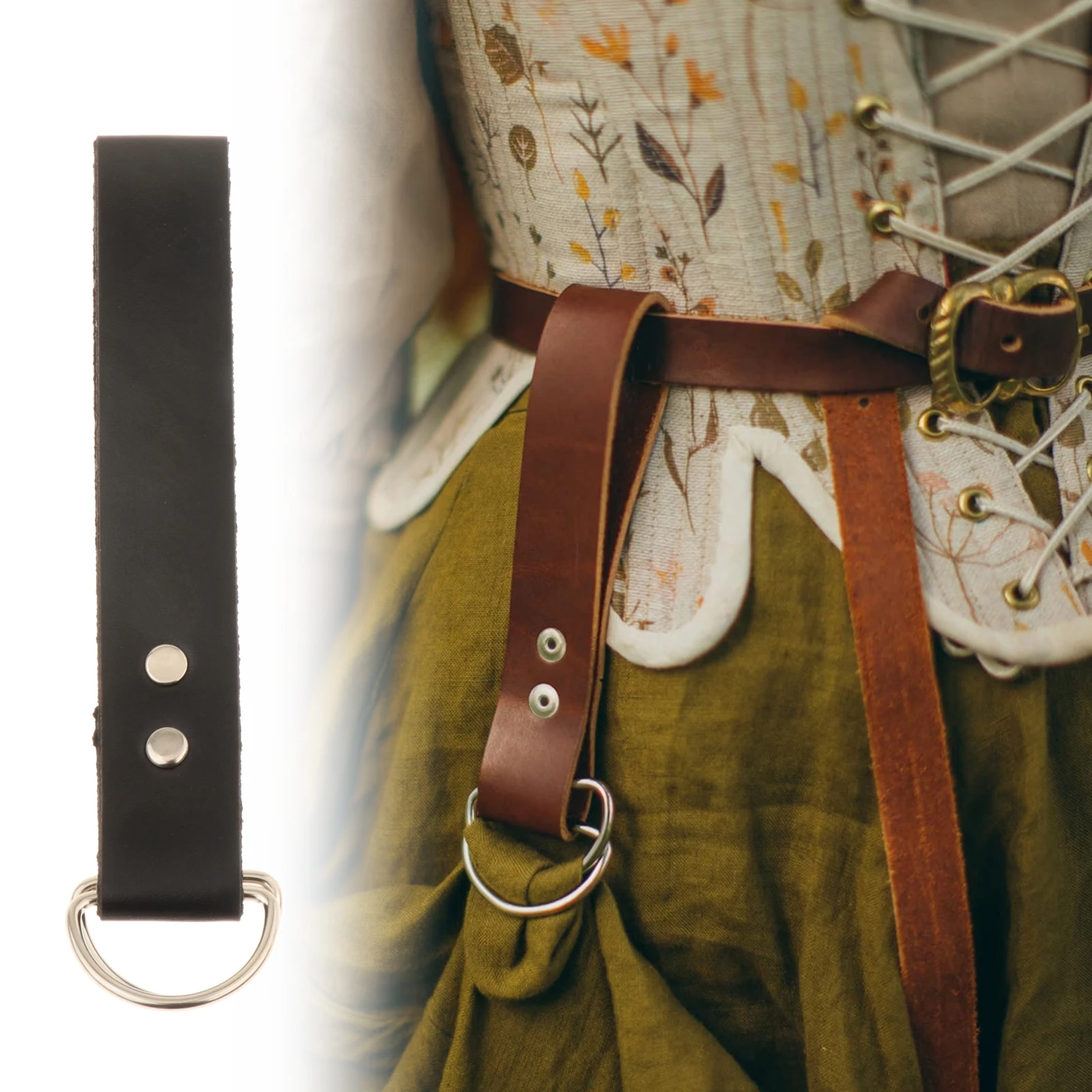 Leather Belt Skirt Hike Handmade Elegant Medieval Nordic Medieval Belt Artificial Leather Unpolished Sturdy Vintage Belt Skirt Hikes