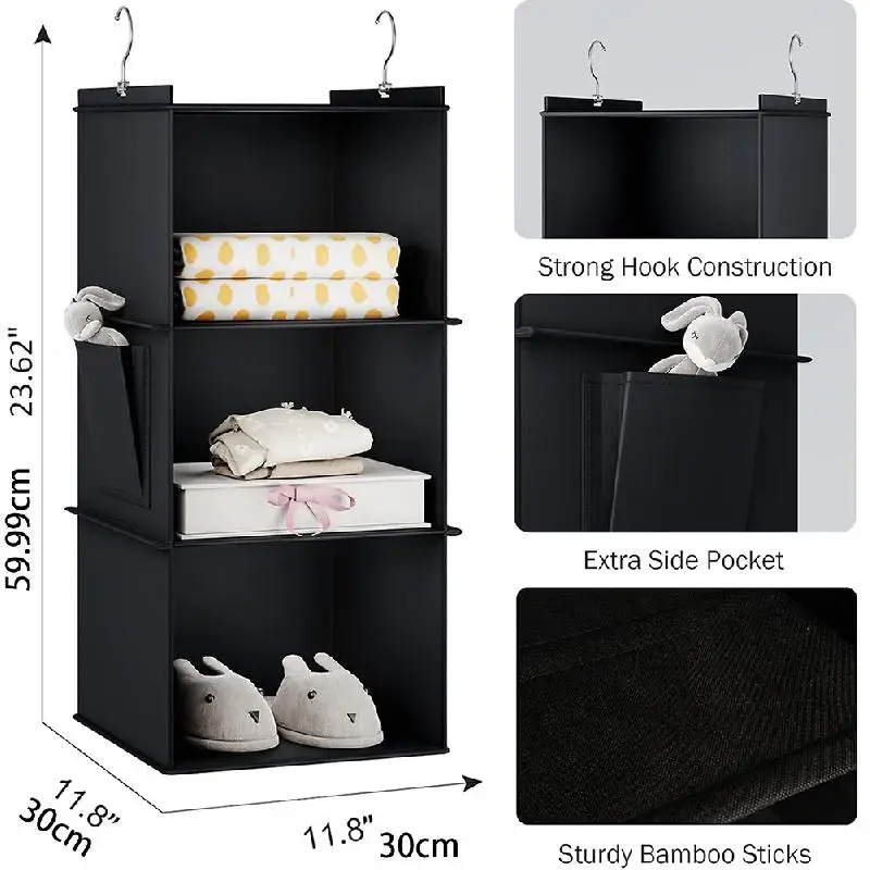 3/4/5/6Layers Hanging Wardrobe Organizer And Closet Storage Shelves For Wardrobe, Nursery, Baby Clothes Organization And Storage 6