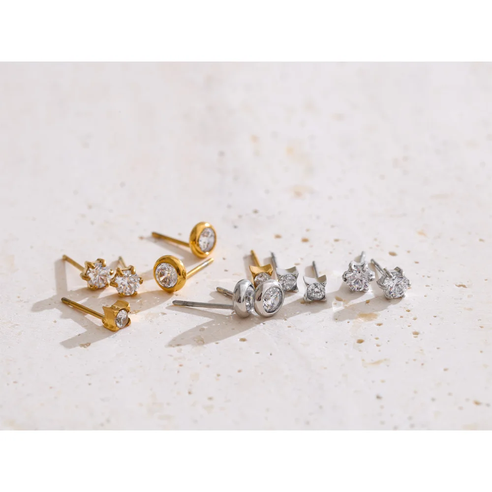 Yhpup Stud Earrings Cubic Zirconia Women