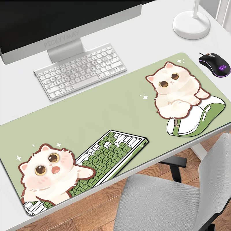 Matcha Cute Cat Mouse Pads Gaming Mousepad Gamer Tappetino Per Mouse Tappetini Per Tastiera Tappetino Per Scrivania Tappetini Per Mouse Xxl 90X40Cm Pe