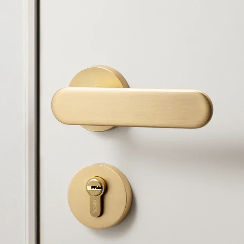 

Light gold door lock, indoor bedroom door lock, magnetic suction door handle, silent and minimalist postmodern door lock