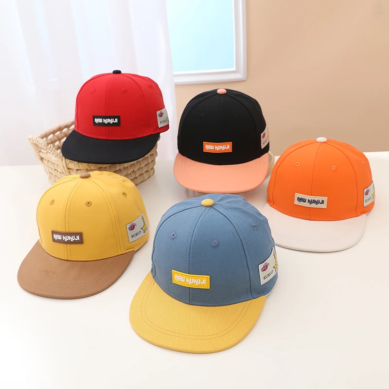 Summer Kids Baseball Cap Adjustable Flat Brim Sun Hat for Boys Girls Children Patchwork Casual Peaked Caps Gorras 1