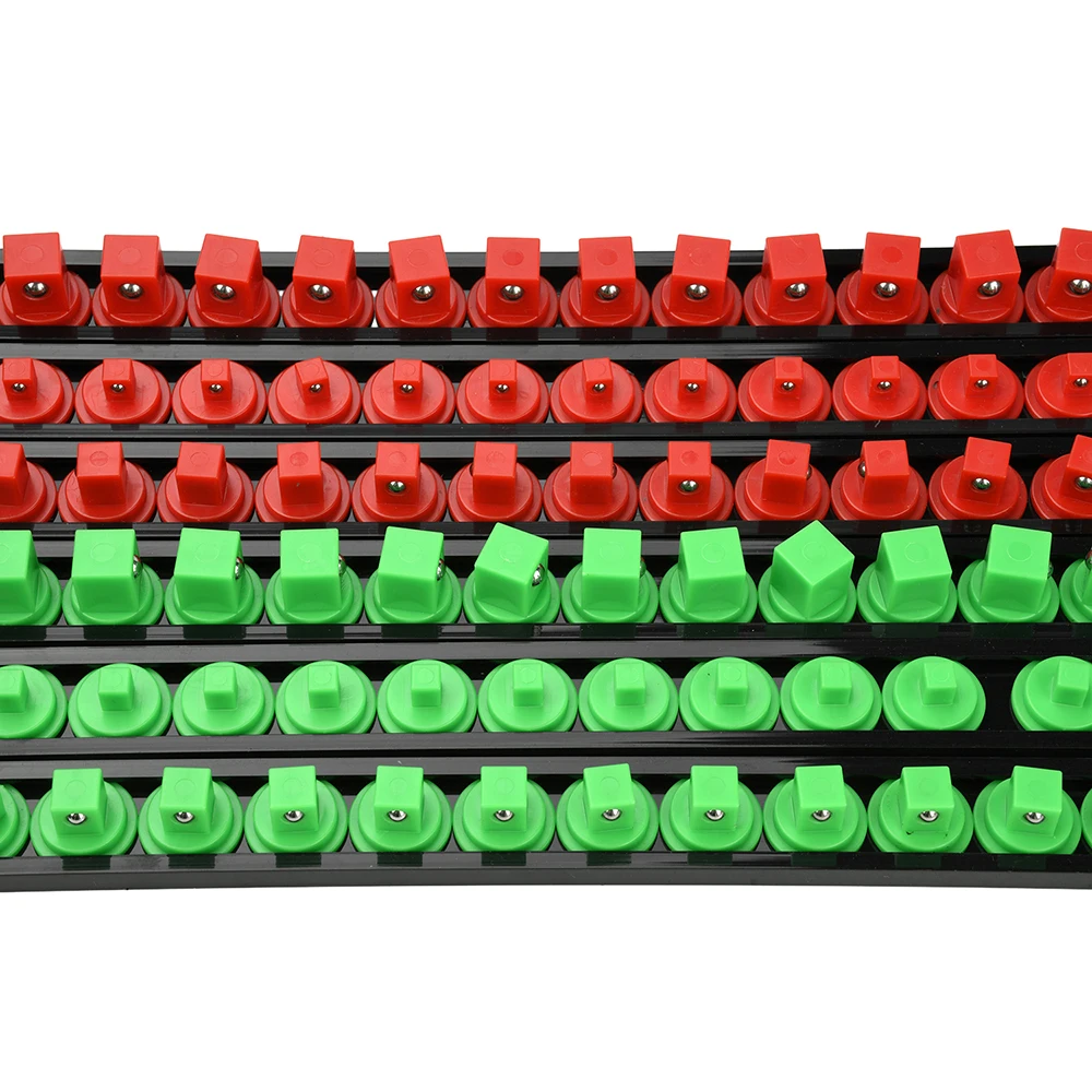 1/4 3/8 1/2 Premium Steckschlüsselhalterung mit 360° Drehfunktion ° Drehbarer Steckdosenorganizer mit Gleitständer und Schienenhalterung für Werkzeuge – Detail 14